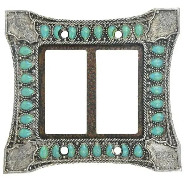 Turquoise Double Rocker Switch Wall Plate