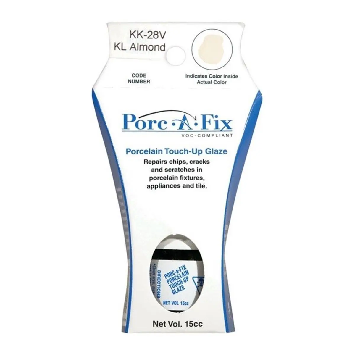 Fixture Fix 1517887 Porcelain Touch-up Paint Glaze - Kohler Almond, VOC Compliant, Repairs Chips for Tiles, Tubes, Indoor Car Washing & Maintenance Paint Care