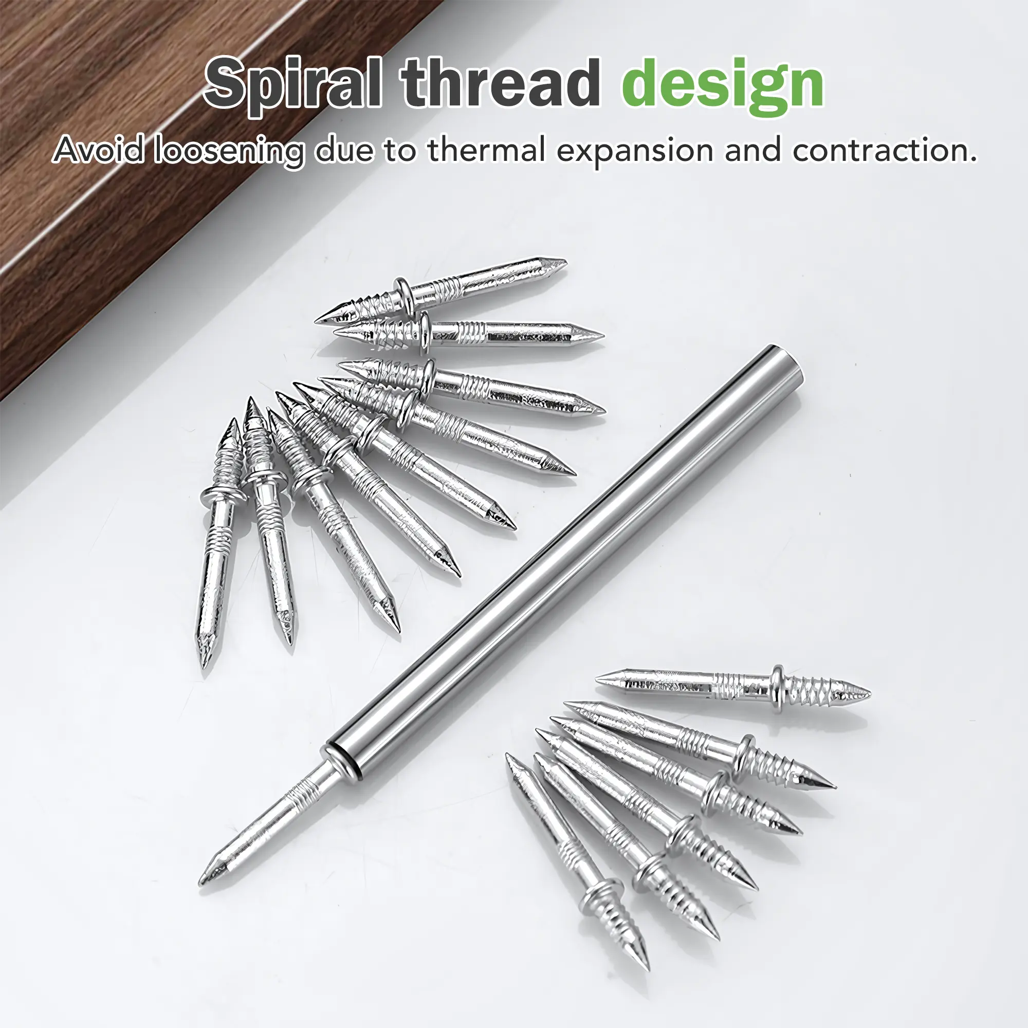 100 Counts Double Head Skirting Thread Seamless Nail, hangs shelves & decor without marks Sturdy Carbon Steel