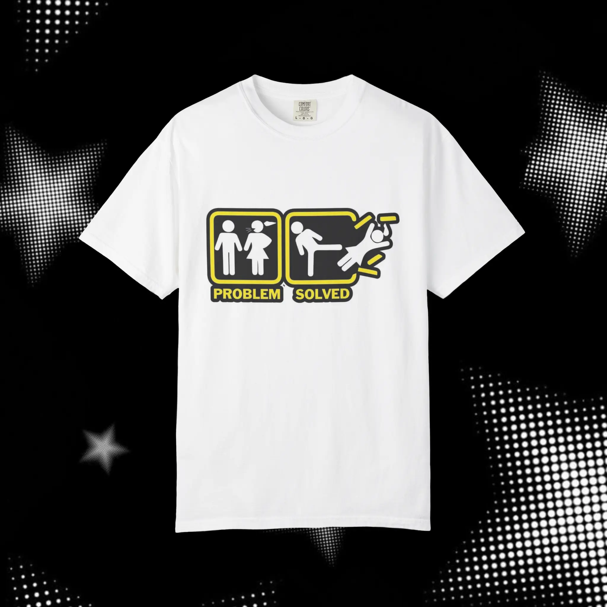 Problem Solved Warning Sign Graphic Tee