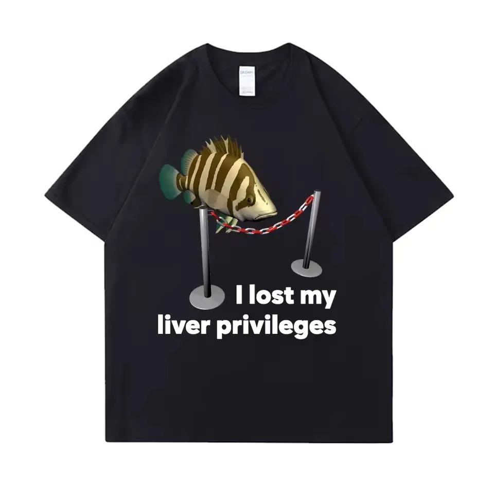 Tees Meme T Shirt Unisex Man Eat Fish Day Teach Fish Man To Lifetime Funny Casual Cotton T-shirt Men Women