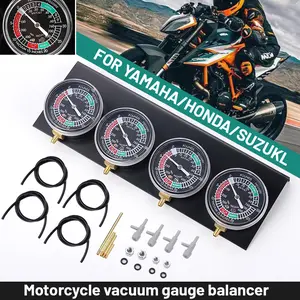 for 2/4 Cylinder Motorcycle Carburetor Carb Synchronizer Kit Ignition Tester Balancer Test Gauges Set Motorbike Diagnostic Tools