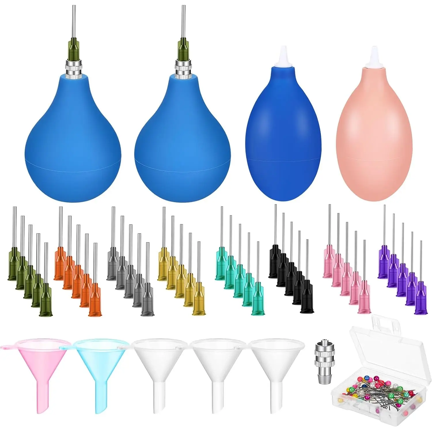 102-Piece Pottery Clay Tool Set with 3 oz Glaze Squeeze Bottle, Precision Applicator Tips, 1 Metal Connector for Glazing - Plastic Clay Ceramic & Pottery Tools for Home Supplies