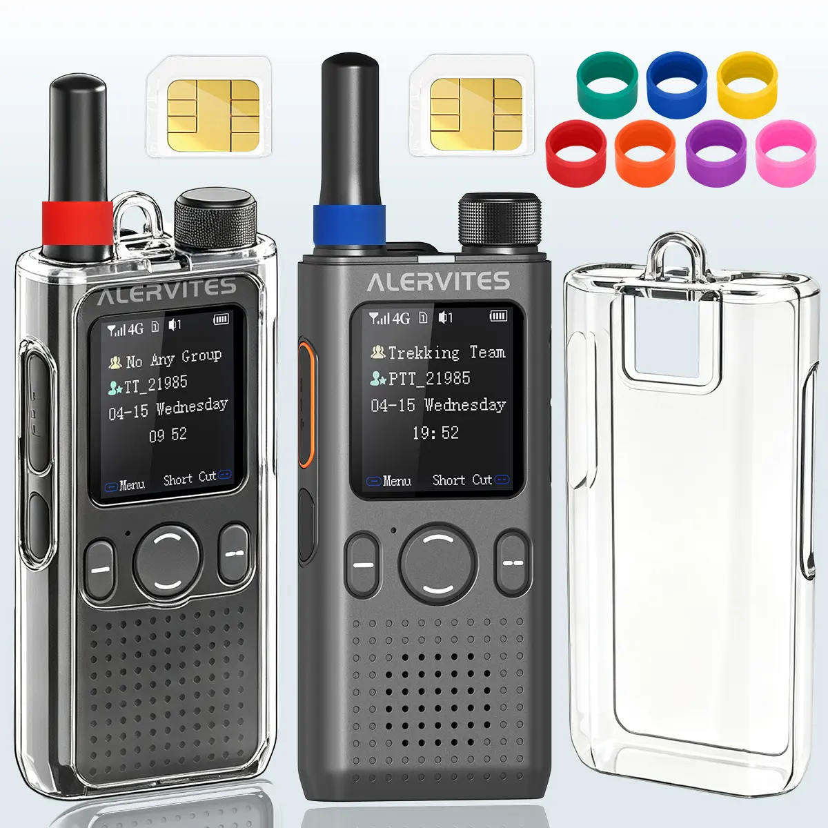 (MADE BY BAOFENG) ALERVITES AT 1 Global Walkie Talkie PTT POC Radio With 3 Year SIM Card 5000 Miles Long Range 4G Network Two Way Radio for Camping Hiking