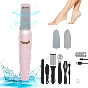 Rechargeable Electric Foot Callus Remover with 2 Grinding Heads & Pedicure Accessories