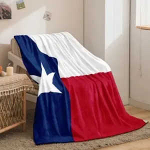 Texas Flag Micro Plush Throw - 51 x 63 Inches Lightweight Flannel