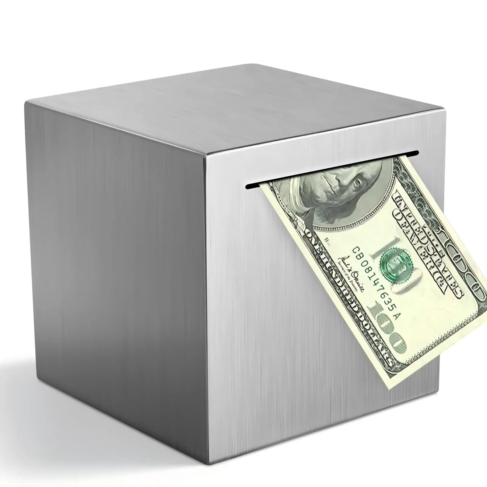 4.72 Inch Adult Metal Piggy Bank Stainless Steel Must Destroy to Retrieve Funds Personal Budget Money Saving Pig Container