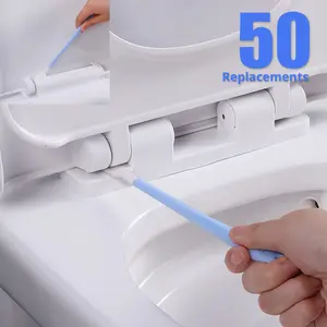 Long Handle Disposable Toilet Brush Set, No Dead Angle, Easy Cleaning, Home Cleaning Tool, Bathroom Cleaning Tool, 1 Piece + 10/50 Pieces