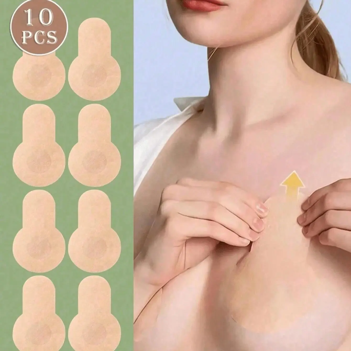 5 Pairs 8cm Disposable Bust Tape, Push-Up Backless Bra Tape, Seamless Non-Woven Fabric, Ideal for Large Sizes, Sexy and No-Show Design, Strapless