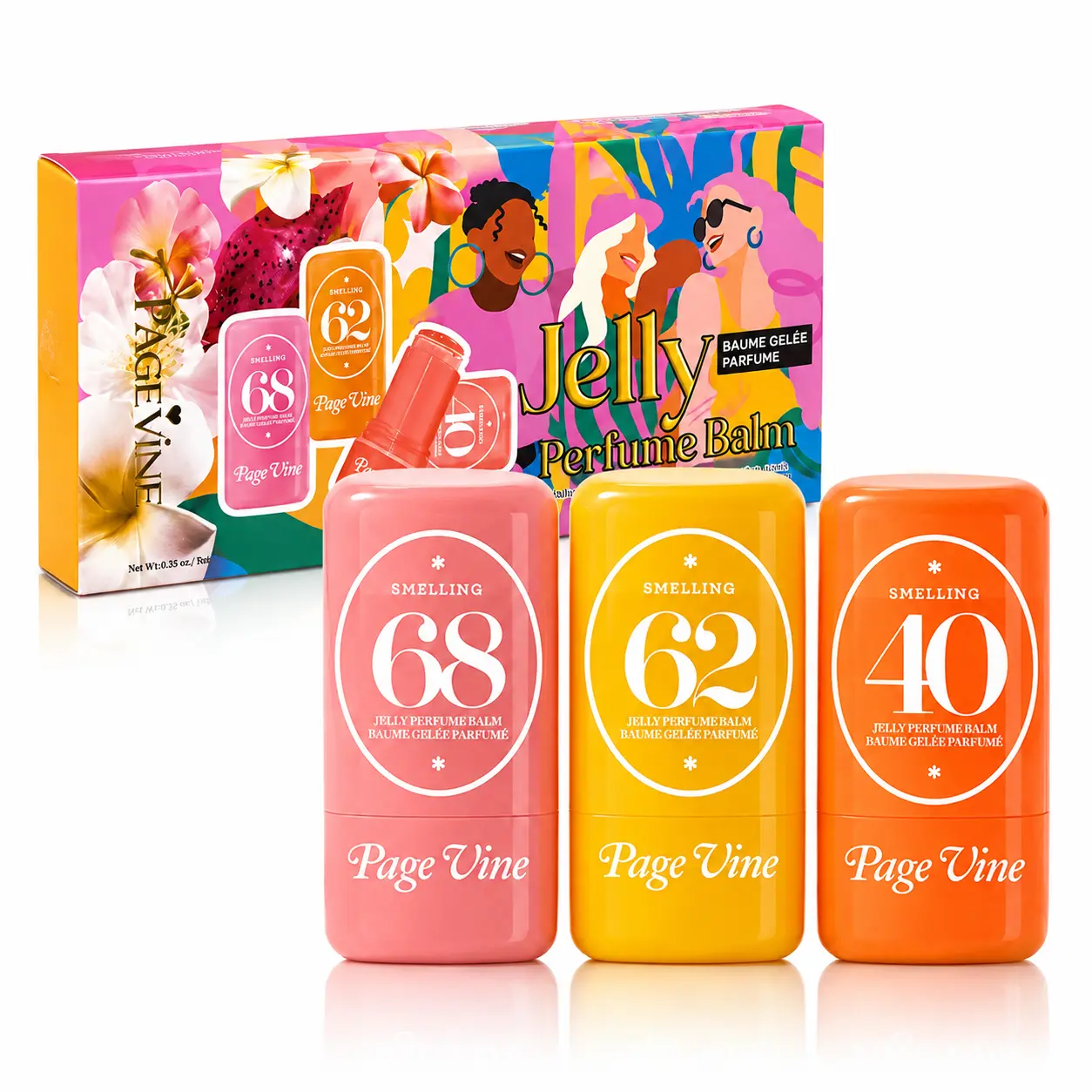 3 Pack Solid Perfume Balm for Women, Portable Fragrance Stick Set with 3 Signature Scents, Smooth Jelly Balm Texture, Non-Sticky Body Perfume for Travel, Purse & Everyday Wear.