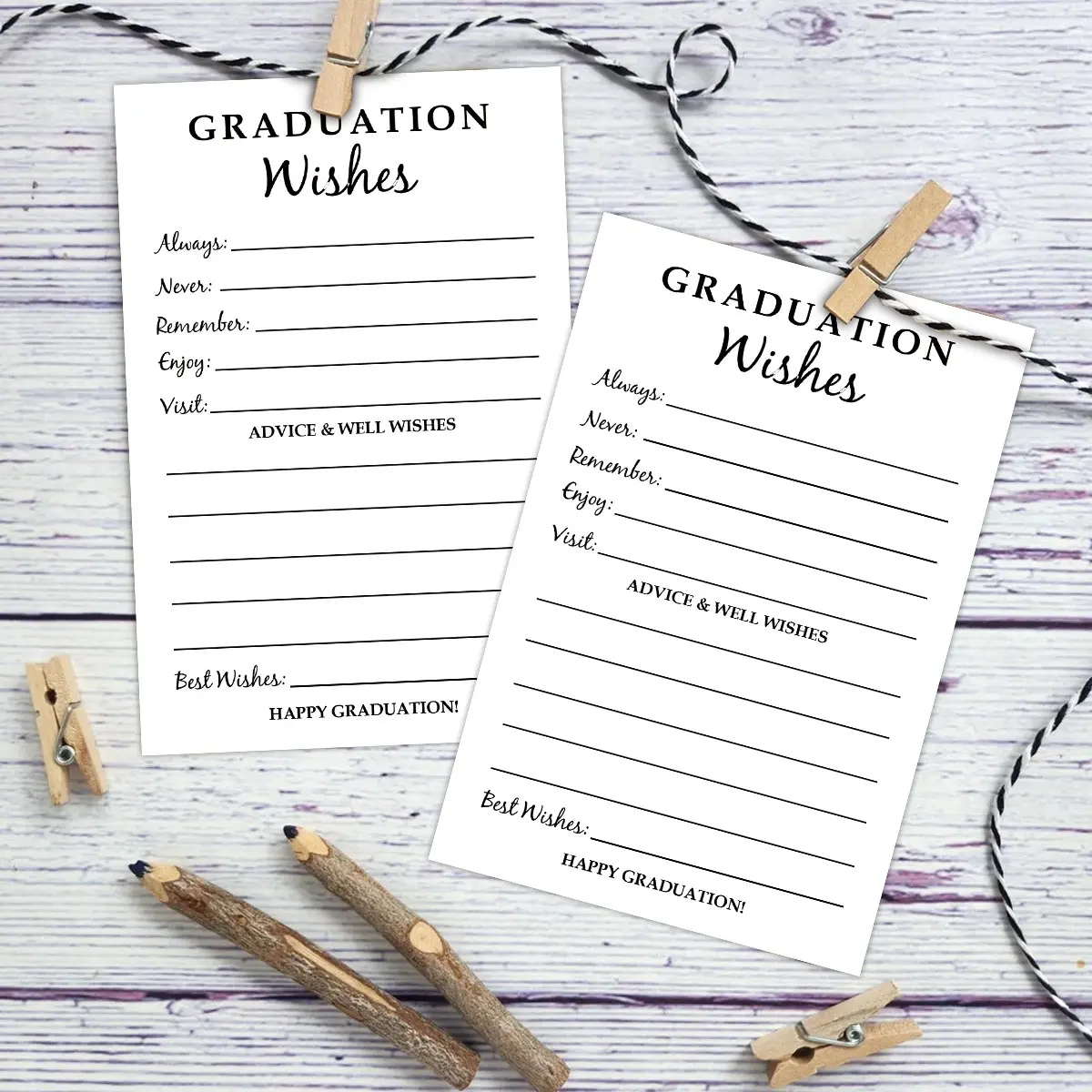 Graduation Advice & Wishes Cards Set, Vertical Cards, High School University Master Degree Graduates Congratulations Greeting Card, Party Celebration Supplies, Complete Set, Versatile Use, Tearable Greeting Cards, Graduation Cards Bulk
