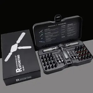 40 in 1 Ratchet Wrench Screwdriver Set, Precision Ratchet Screwdriver, Multifunctional Household T-shaped Disassembly Machine S2 Batch Head Straight Cross Disassembly & Maintenance Screwdriver Tool