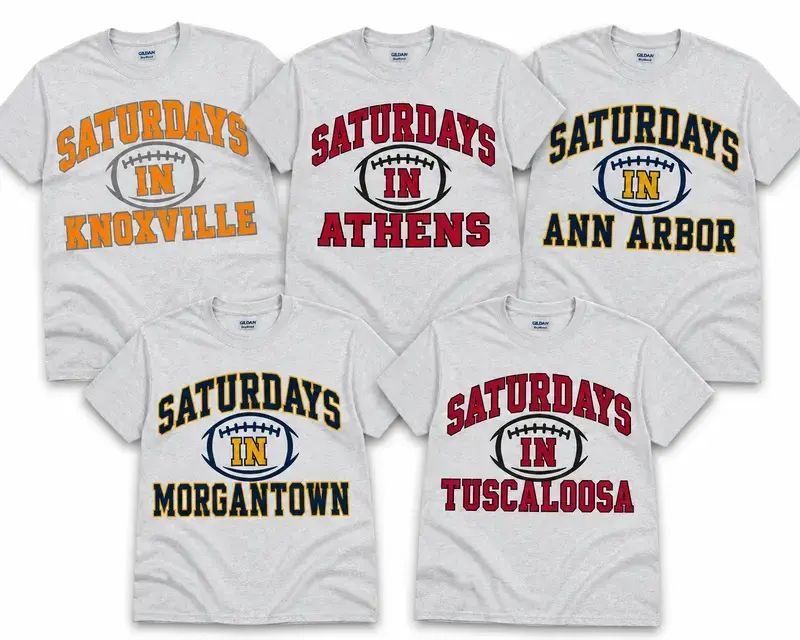 The "College Football Saturdays In Your City" short-sleeved T-shirt is made of soft, comfortable material and is stylish for match day.