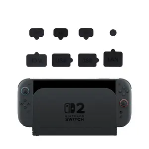 8PCS Dust Plug Set for Switch 2 Dock, Silicone Protective Cover for Nintendo Switch 2 Console, Multi-Color Options