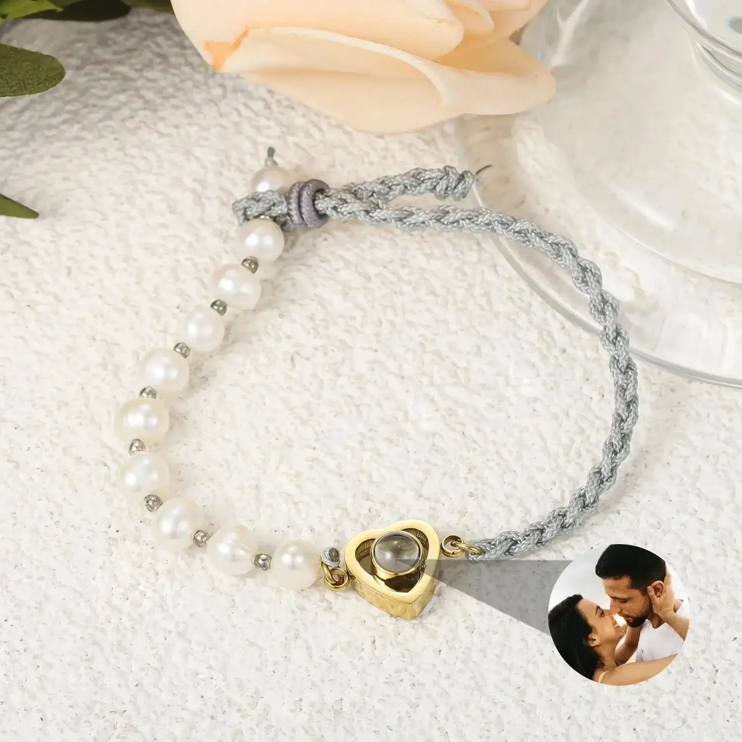 Handmade Pearl Projection Bracelet Custom Photo Luxury
