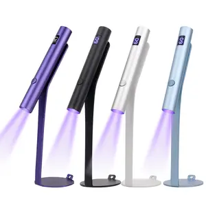 Mini UV LED Nail Lamp, Portable Handheld Nail Dryer with 360° Rotating Magnetic Stand, Rechargeable Aluminum Alloy Light for Fast Drying Gel Nails, Home & Salon