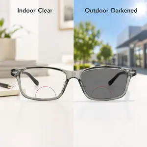Bifocal Photochromic Reading Glasses for Men & Women, Lightweight Dual Zone Readers, HD Clear Lens Eyeglasses for Daily Reading & Outdoor Use