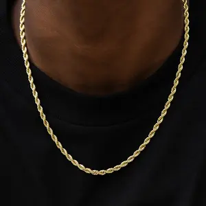 GLD Rope Chain | 18k Yellow Gold Plated, 4mm Width, 16-30" Lengths | Guaranteed for Life