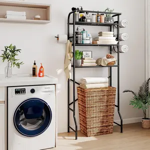 3 Tier Over The Toilet Storage Cabinet with Toilet Paper Holder Stand, Mass-Storage Over Toilet Bathroom Organizer, Space-Saving Rack Shelves Metal Deals For You Days