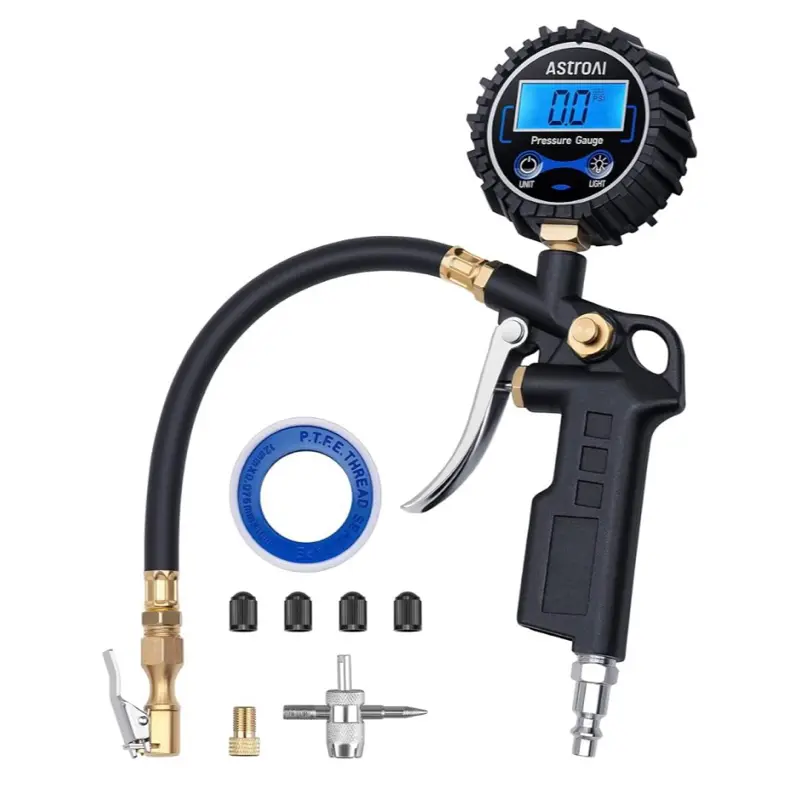 Astro AI Digital Tire Pressure Gauge with 250 PSI, Inflator, 0.1 Display Resolution, Compressor Accessories, 1 Pack Automotive