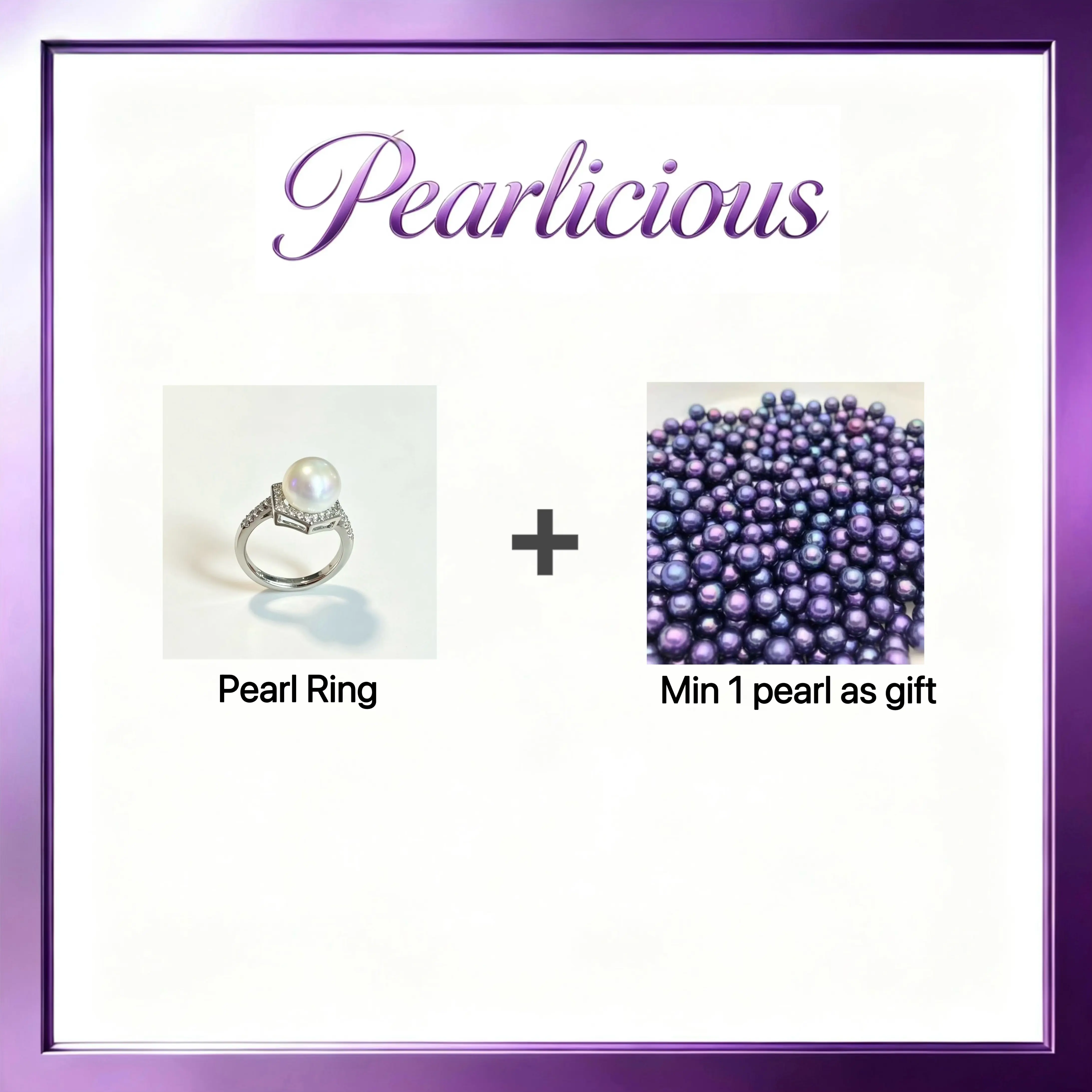 Pearl ring with Freshwater King BLUEBERRY Edison Pearl Gift (1 Pearl)[live opening] / Freshwater Pearl ring Random Pearl Color In Jewelery