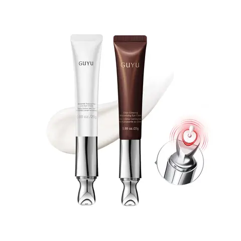 GUYU Unisex Day & Night Anti-Aging EMS Eye Cream Pair - 2-Piece Skin Care Products Anti Aging Firming Kit with PDRN, NAD+, HME, Caffeine, Collagen Peptides, Microcurrent Care for Dark Circles, Puffiness, Wrinkles, Hydrating