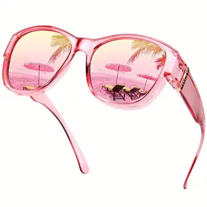 Women Polarized Fit Over Sunglasses UV400 Protection Lightweight TR90 Frame Anti Glare Shades Wear Over Prescription Glasses for Driving Travel Outdoor Daily Wear