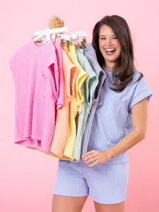 Golden Rib Short Sleeve Top and Shorts Set by DD Design | S-3XL