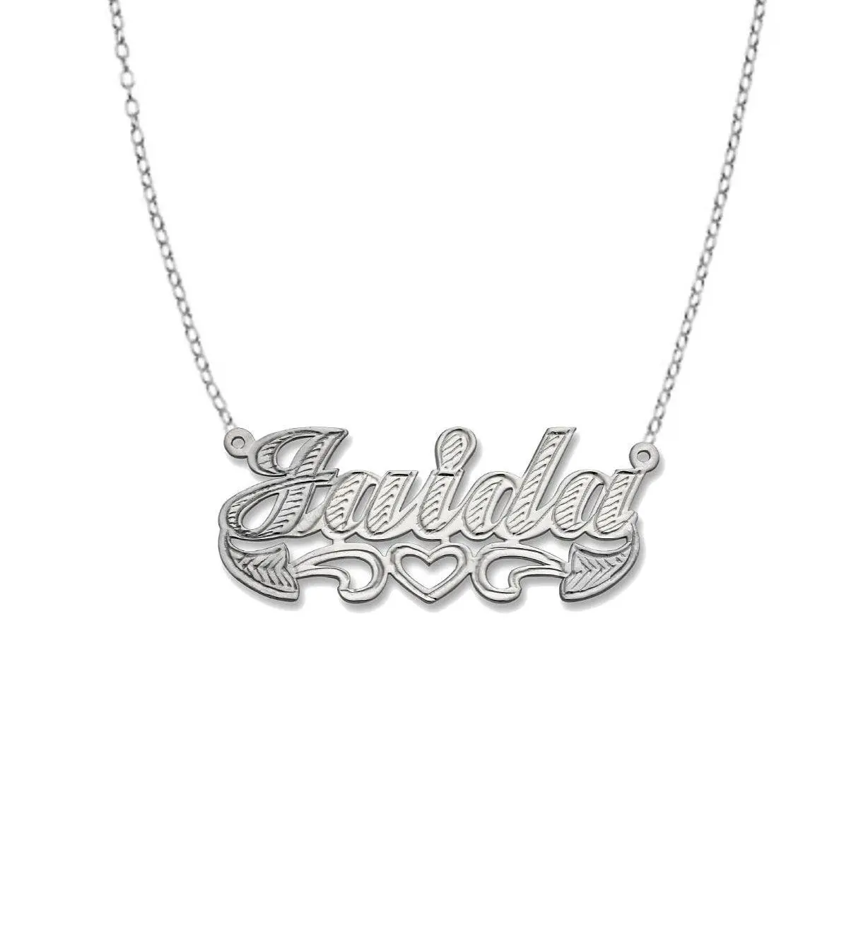Heart 925 Sterling Silver Nameplate Necklace