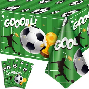 Soccer Tablecloth, 3 Pcs Soccer Party Tablecloth Set - Soccerball Party Tablecloth, Soccer Table Covers, Soccer Theme Table Cloth, for Soccer Party Decorations, Soccer Birthday Decorations