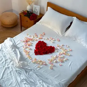 Mellanni Bed Sheet Set - 4-pc Iconic Collection - Soft Silky Satin, Breathable, Cooling, Machine Washable, 16" Deep Pocket, Double-brushed Microfiber