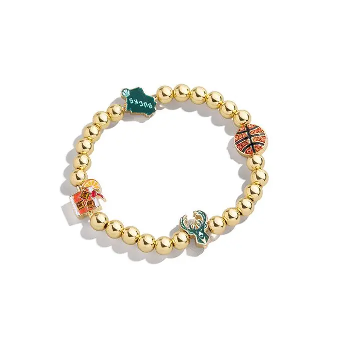 BaubleBar Metal Bead Milwaukee Bucks Stretch Bracelet