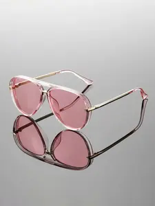 Gradient Vintage Aviator Sunglasses, Retro Style Large Frame, Trendy Casual Uv400 Protection, Fashionable Unisex Eyewear