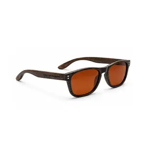 Rockslide Handcrafted Eco-Friendly Dark Bamboo Wood Sunglasses with UV400 Polarized Lenses & Free Carrying Case