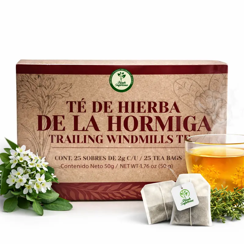 Hierba de la Hormiga (Trailing Windmills) Herbal Tea – 25 Tea Bags – Caffeine-Free Botanical Infusion – 100% Natural Allionia Incarnata – Earthy Herbal Flavor – Vegan, Non-GMO – Made in Mexico – by HIGH SUPREME