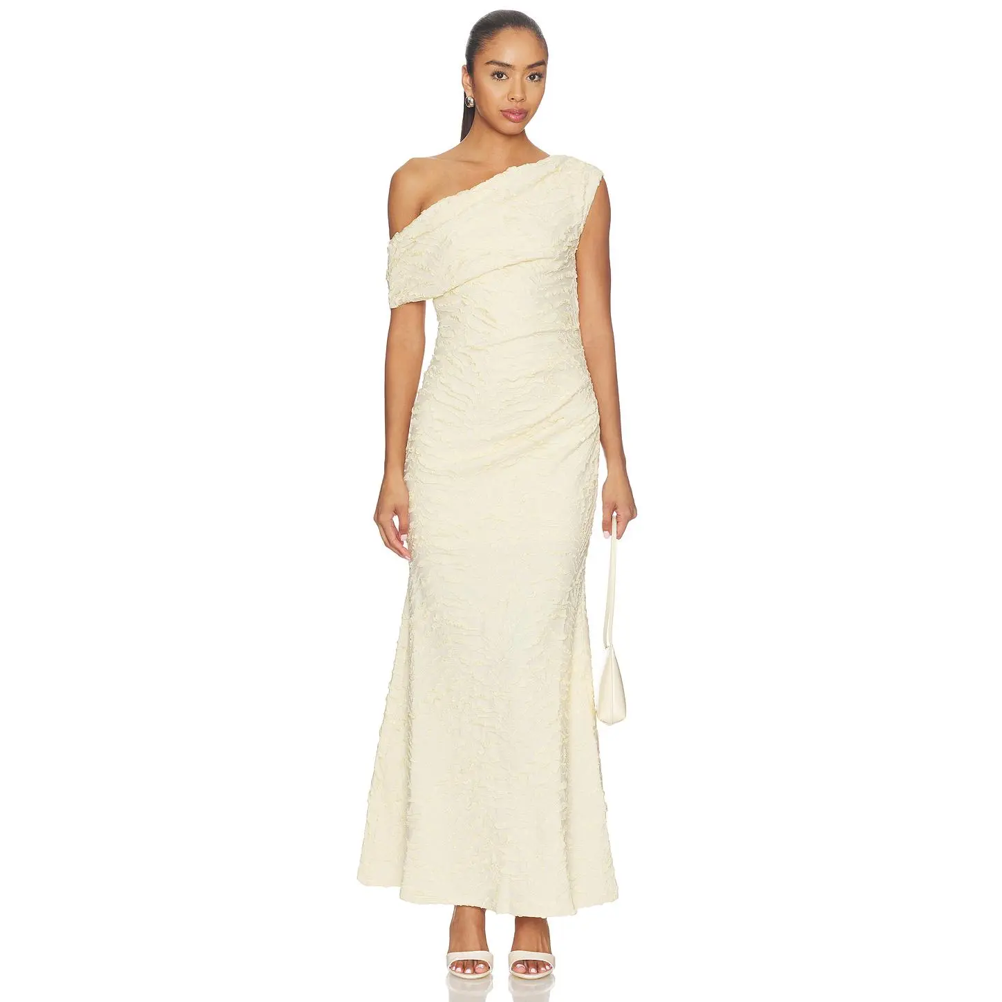 Curaae by Elliatt Fay One Shoulder Maxi Dress in Vanilla