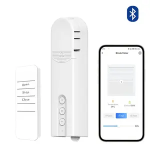 Smart Blind Motor, 1 Count Automatic Electric Roller Shade Curtain, APP Control Bluetooth Curtain Drive with Remote Control, Compatible with Alexa and Google Home Assistant