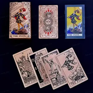 Vintage Rider Waite Tarot Cards Deck, 78 Cards Original Smith Tarot Set for Beginners & Experts, Fortune Telling Divination Tools with Guidebook, Aesthetic Tarot Deck for Gift, Witchcraft Supplies，Waterproof and durable.