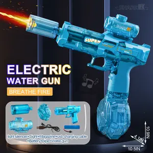 Tinhowder Powerful Electric Water Gun, Color, Light, Automatic Water Spray Gun, Water Gun Toy for Children and Adults Outdoor Summer Pool Games, Kids Birthday Gift