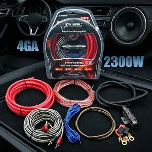 4 Gauge Car Audio Wiring Kit, 2300W Amplifier Subwoofer Install Kit with RCA Cables Complete Set