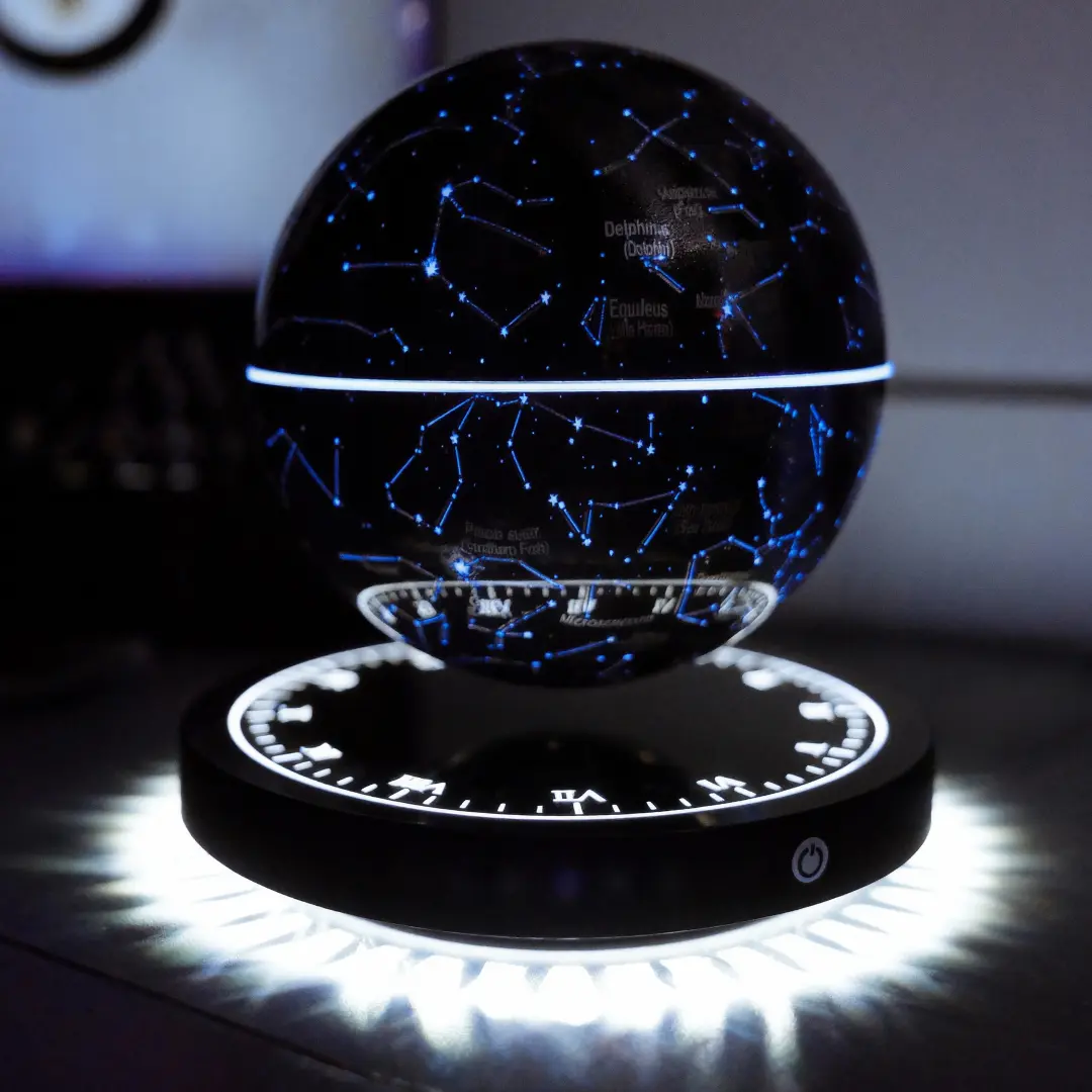 MAGECMOON Magnetic levitation ball led lights bedroom lamp Star Sphere ornaments living room office decoration for boyfriend children's  Father's Day Gift creative levitation ball novelty lamp Led Lantern Illumination Led Solar Powered