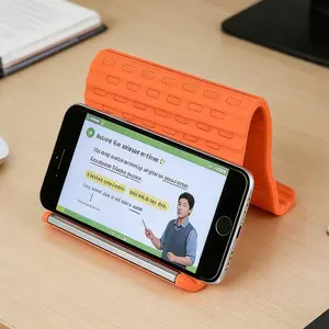 Mobile Phone Mount & Accessories Set - Silicone Folding Adjustable Stand, Portable Non-Slip Hands-Free Desk Accessory, Rotating Spiral Base, Shockproof Magnetic Case with Lens Protection, Military-Grade Camera Guard, Wireless Charger Plate