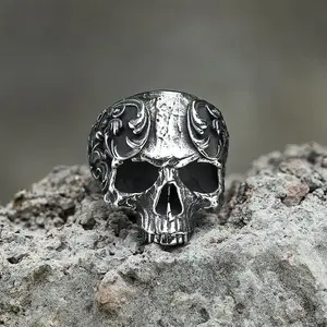 Vintage Skull Ring - Stainless Steel Gothic Jewelry for Men's and Women's Birthday Gifts