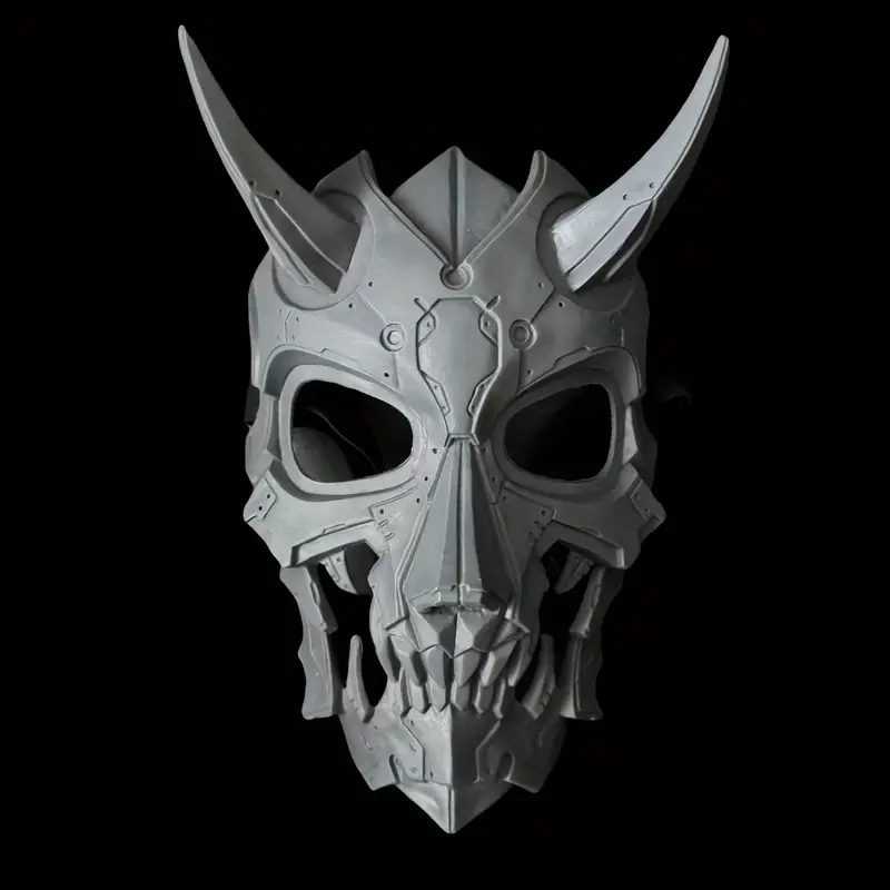 Mechanical Grey Werewolf Skull Mask, Durable ABS Plastic Full Face Prop for Adult Halloween Costume Parties and Cosplay, Uncharged, Clothing Skull Mask Party, Figure, Skull Adult Masks