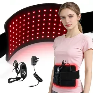 Red Light Therapy Adjustable Belt for Body 120pcs LED 660nm Red Light &850nm Near Infrared Therapy Device for Shoulder Waist Legs Wrists Muscle Pain Relief Heat Pad Warming Womb Abdominal Fitness Belt Relaxation Aid Body Care Machine