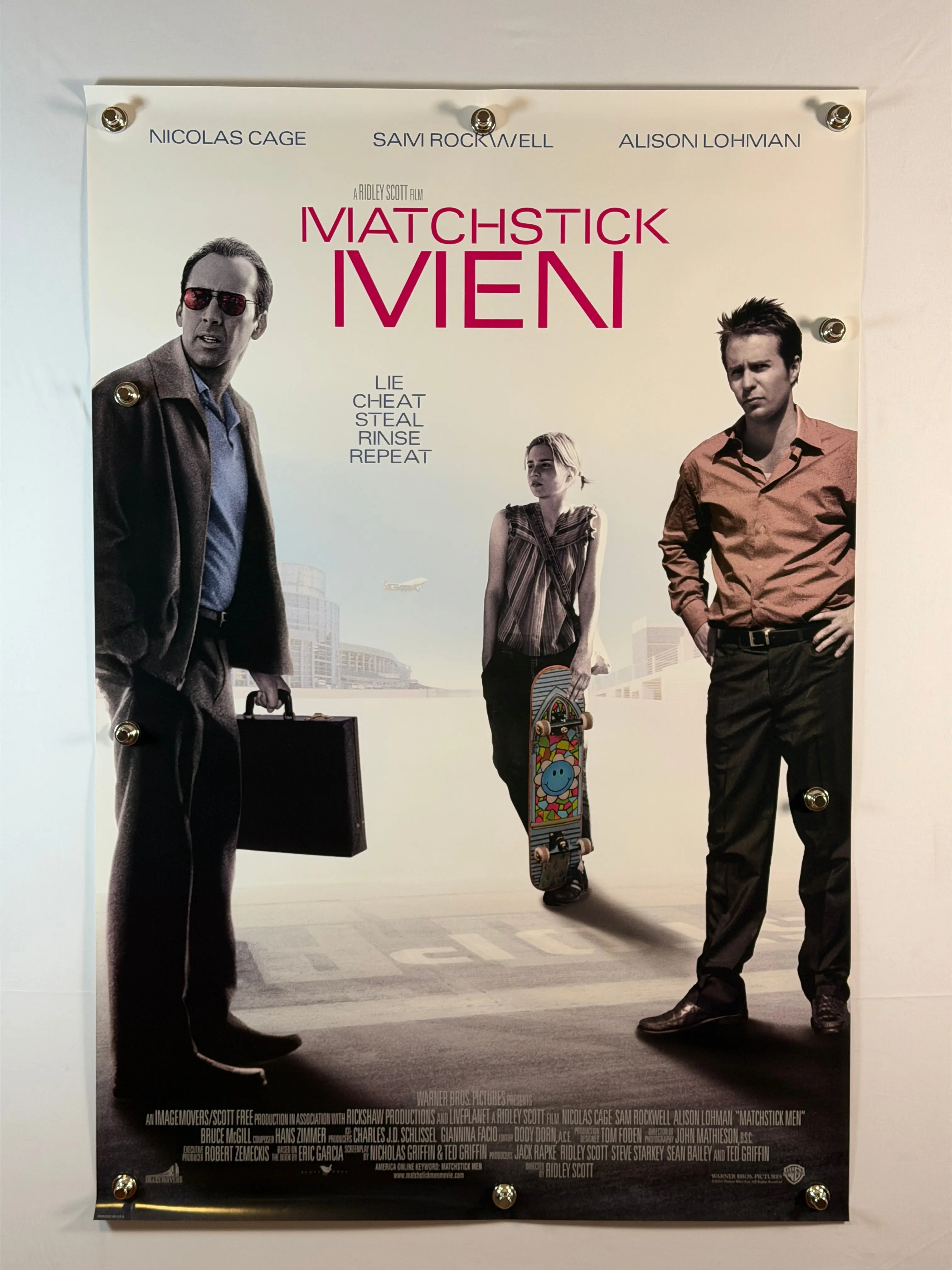 MATCHSTICK MEN 2003 Original 1-Piece Paper Movie Poster, 27x40 in SS Rolled, Nicolas Cage, Home Decor Display for Ridley Scott Fans