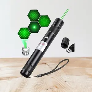 USB Rechargeable Visible Beam Green Light Pointer Laser Pointer Cat Toy for Outdoor Camping & Fun - Energy Efficient & Portable