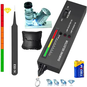 Diamond Tester Professional, High Accuracy Jewelry Diamond Tester Pen, Electronic Diamond Gem Tester and Tester Pen 60X Magnifying Glasses Tool Kit for Novice Expert Diamond Selector(Diamond Tester)