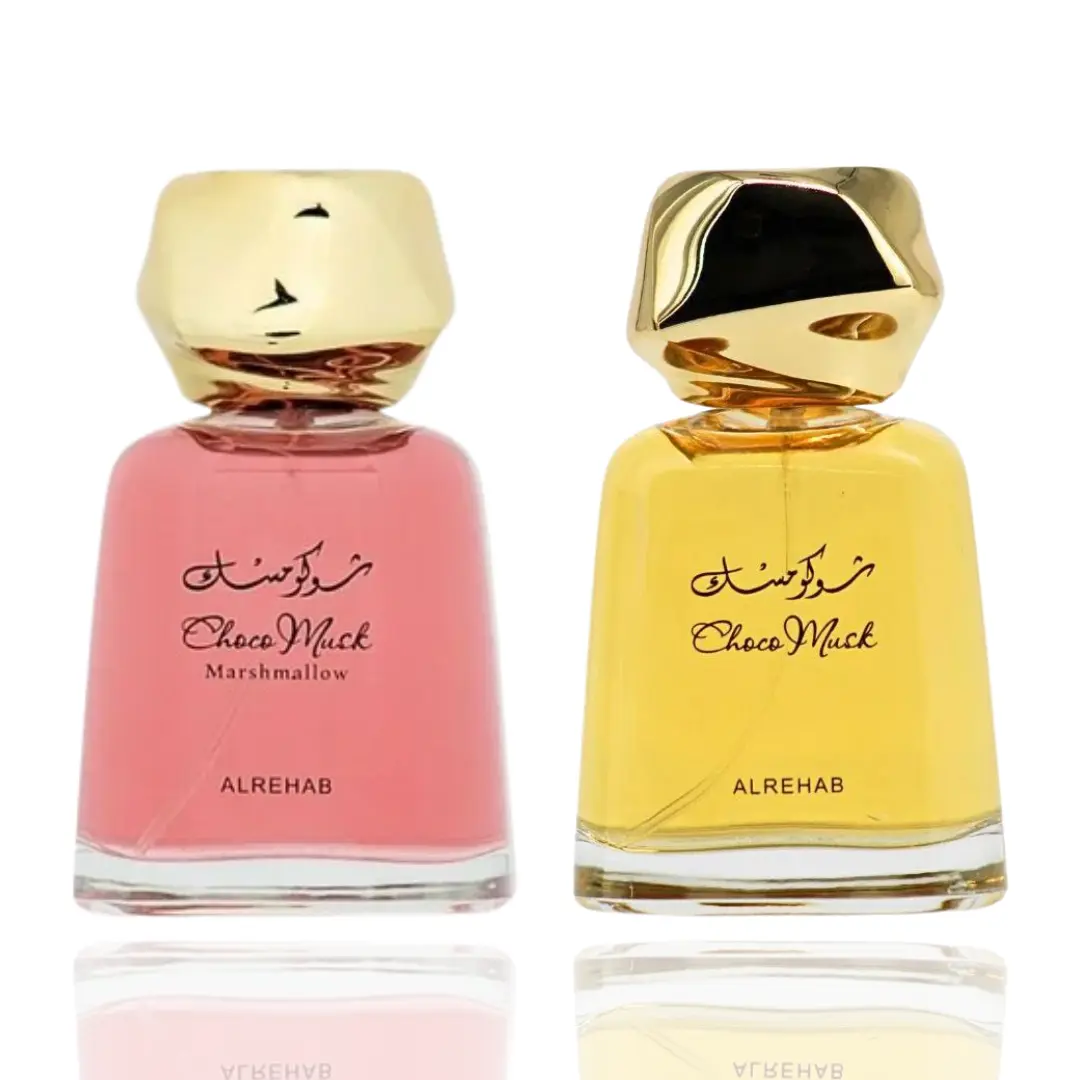 Unisex Choco Musk Perfume Duo Bundle - 2x100ml Bottles (Original Sweet, Marshmallow), Perfume-Based, Bottle-Shaped, Candy-Flavored, Flavored Unisex Fragrance, Beauty & Personal Care Blend Set, Perfume-Based Unisex Fragrance