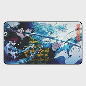 Desk Mat, Giyu Tomioka Demon Slayer Kimetsu No Yaiba, Mouse Pad, Anime Gift, Desk Accessories, Home Office Decor